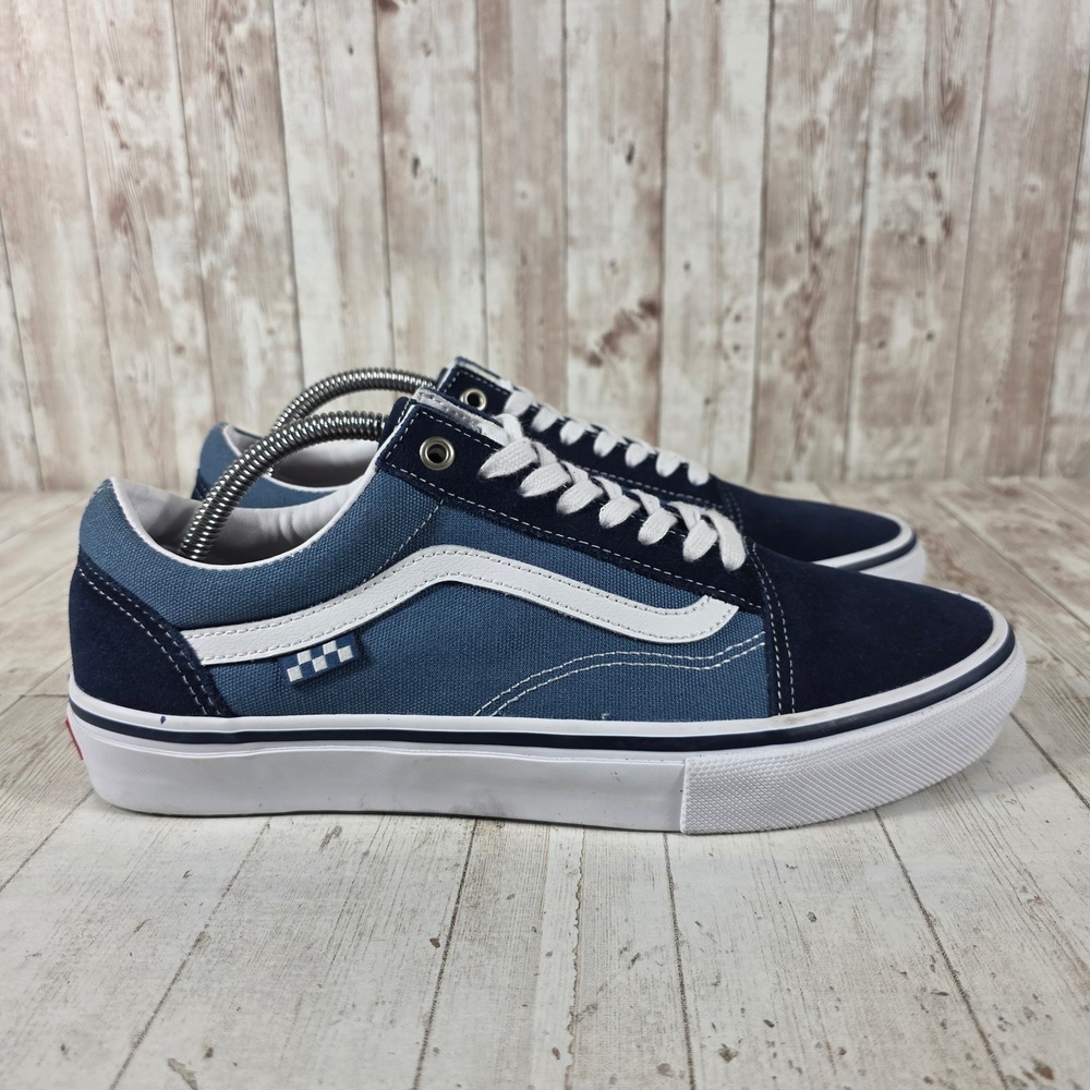 Vans Skate Old Skool Navy Blue Suede Canvas Low Top Sneakers Mens 10